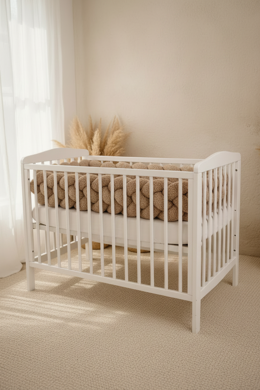SOVFLÄTA SPJÄLSKYDD FYRFLÄTAD BEIGE TEDDY
