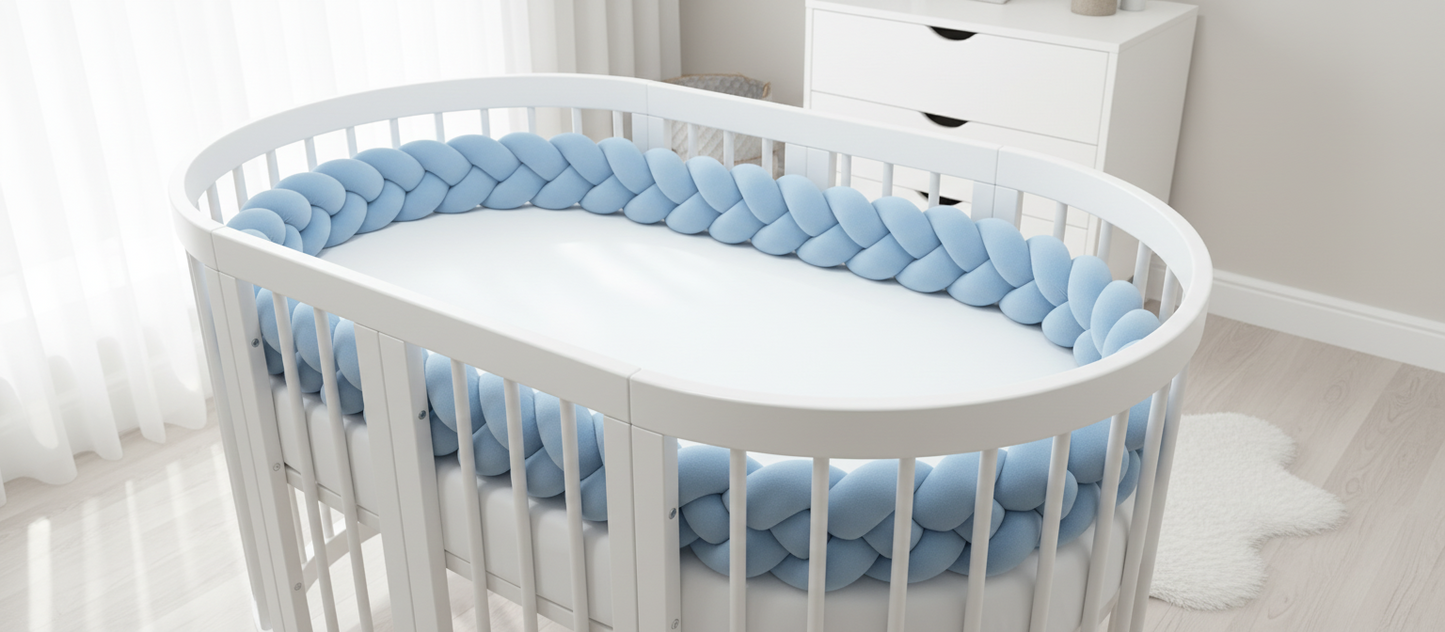 TREFLÄTAD VIT SOVFLÄTA - SPJÄLSÄNGSSKYDD & MYSIG KRAMFLÄTA (01)